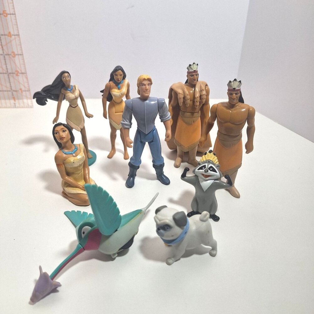 Pocahontas Once Upon A Time Playset Burger King Disney Figures 11 Lot - Picture 3 of 16